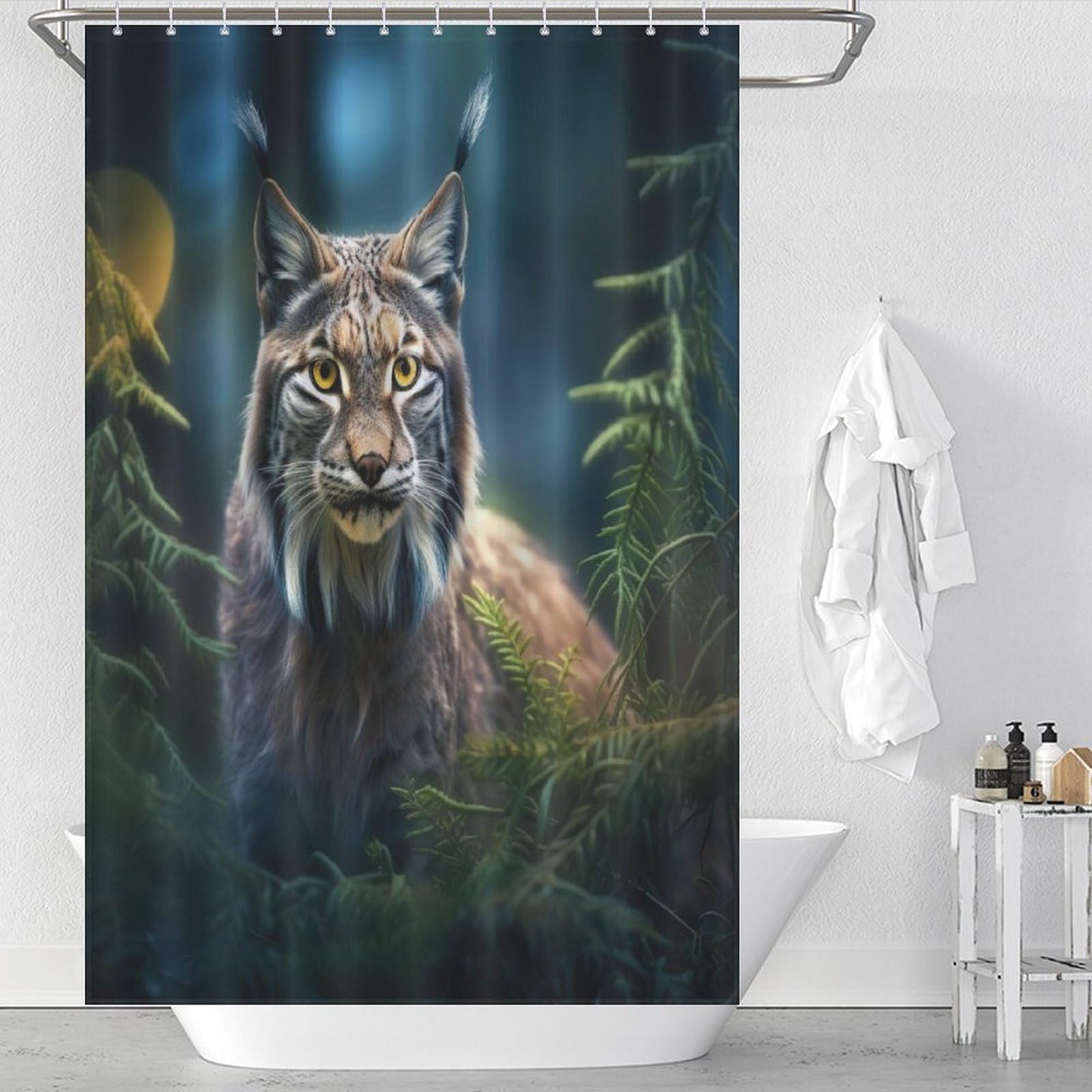 Rideau de bain en tissu Lynx pour une douche sereine sans éclaboussures au sol