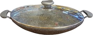 Oms Granit Kavurma Sac  30 cm Kapakl  Gri