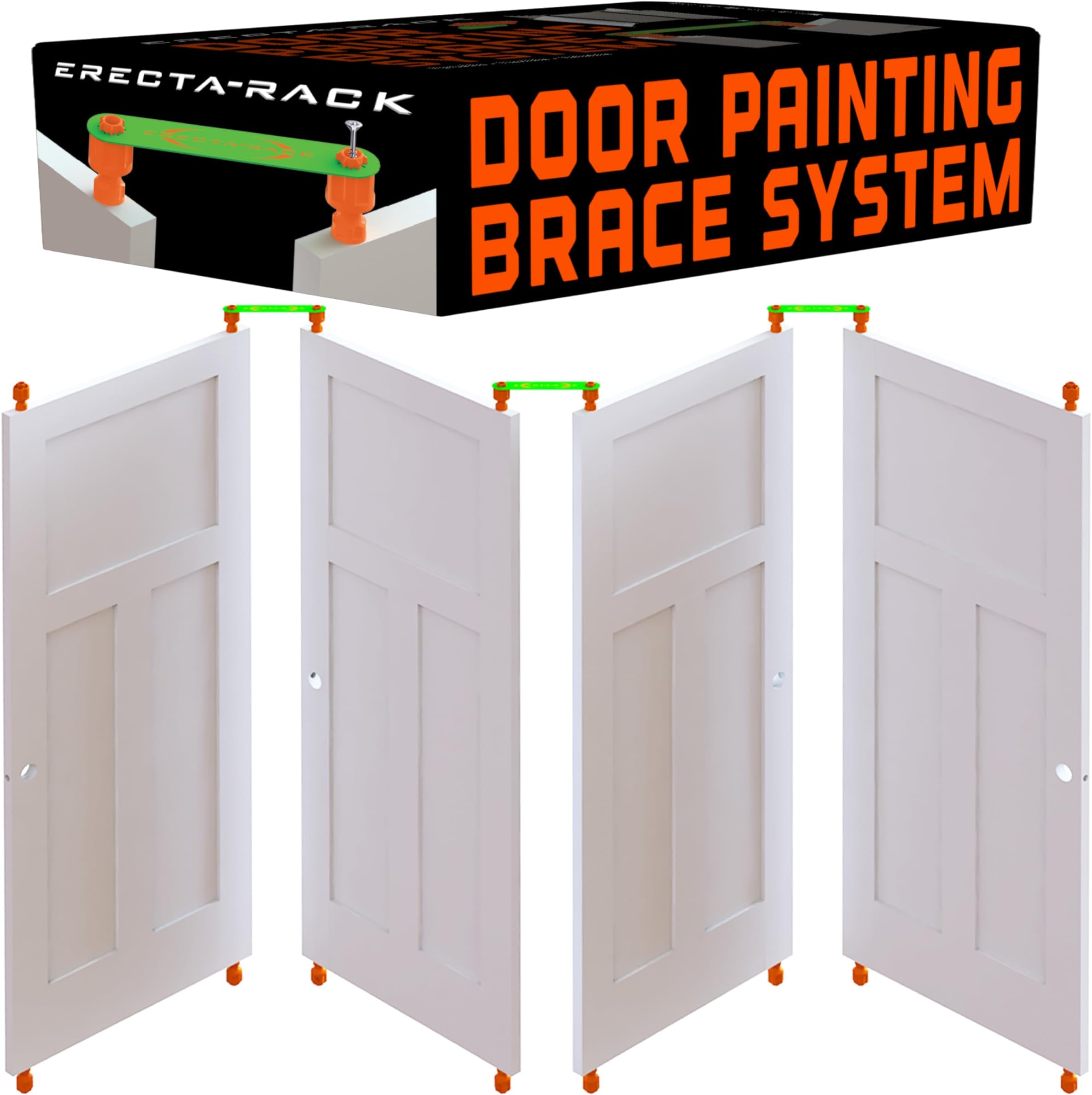 Door Painting Stand For Up to 10 Full-Size Doors, Vertically Prep, Spray, Paint & Dry Multiple Doors on Both Sides, Secure Door Holder for Painting