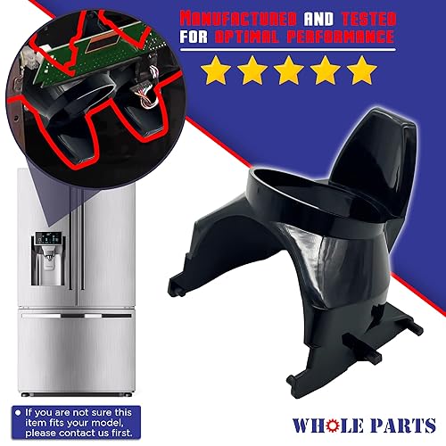 Miniatura 3 de Whole Parts Actuador dispensador de hielo para refrigerador (negro) Parte # 241681903 - Compatible con refrigeradores Westinghouse, Crosley y