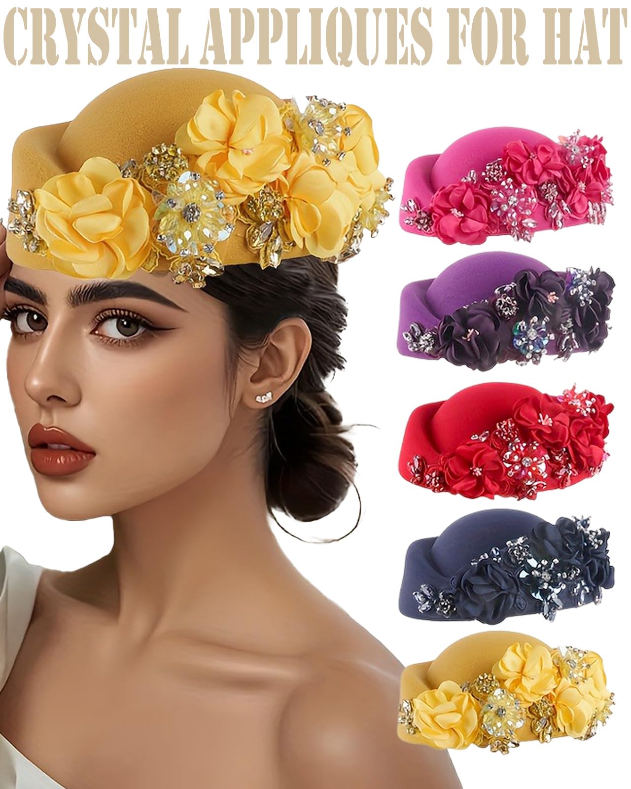 1 aplique de diamantes de imitación hecho a mano para ropa, parches de tela de flores 3D para vestido de novia, apliques de encaje bordado con cuentas brillantes para sombrero, diadema para el pelo