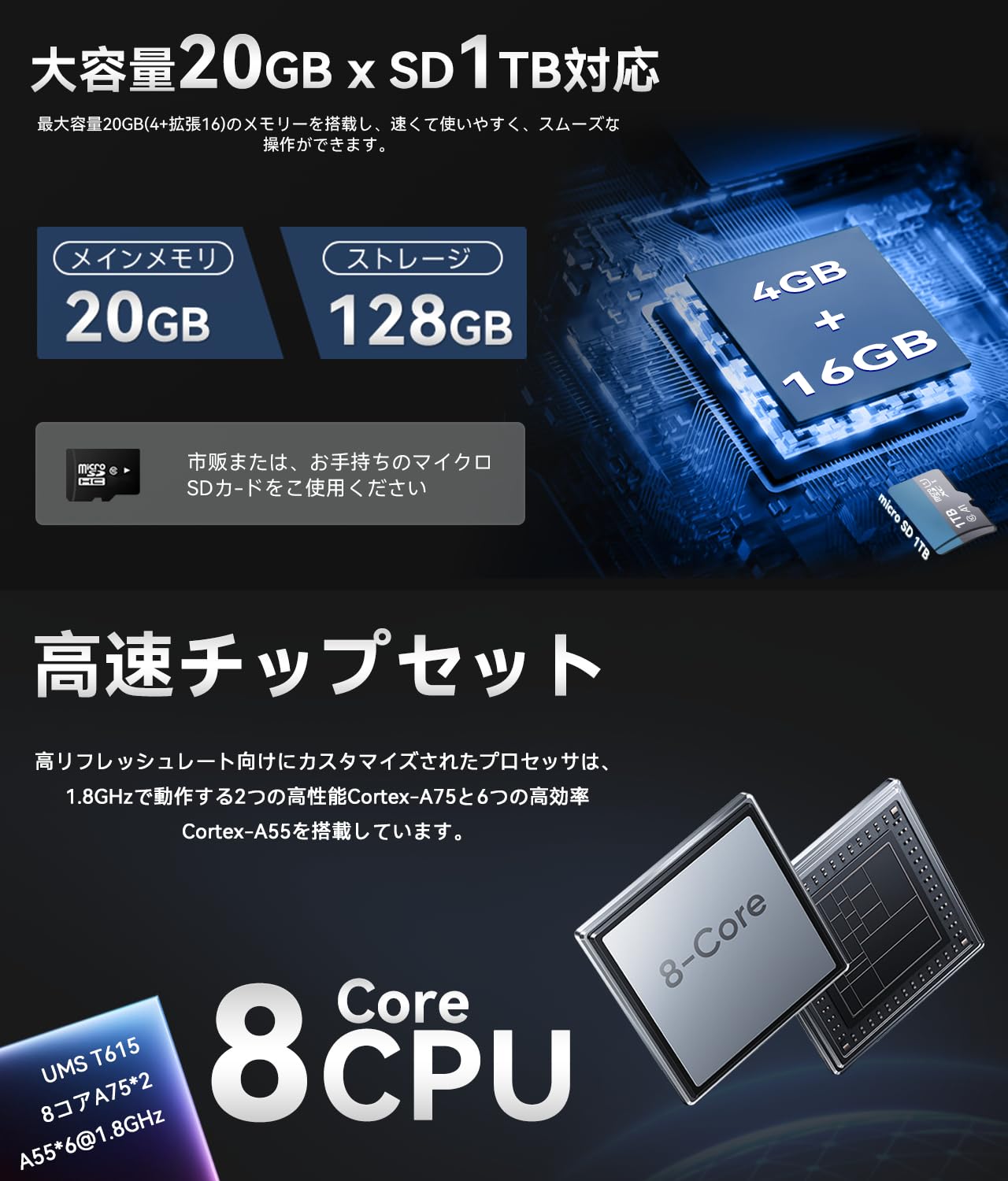Amazon.co.jp: 【Android 16強化版】タブレット 10インチ Wi-Fiモデル