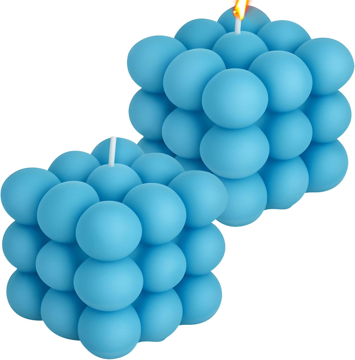 SHIDOW Mini Bubble Cube Scented Candles with Gift Boxes, White Soy Blend Wax, Lavender Fragrance, Wedding Favors, Party Decorations, Bathroom/Office/Home Decor (White, 30Pcs)