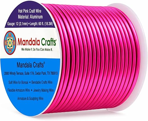 Vista 104 de Mandala Crafts - Alambre de aluminio anodizado de calibre 10 para manualidades de joyería - 32 pies de alambre flexible de cobre coloreado - Doble