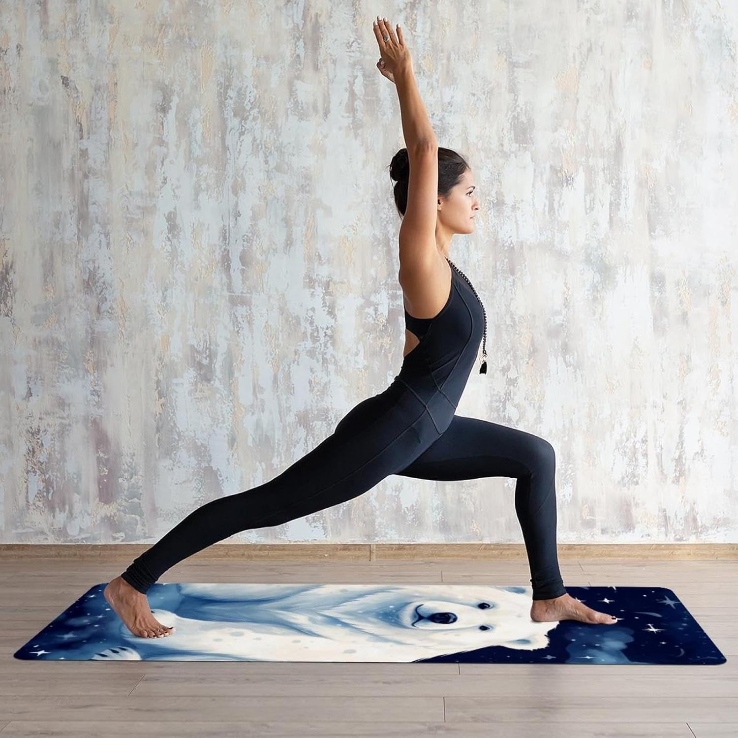 Yoga Towel, Galaxy Bear Pattern Non Slip Sweat Absorbent Hot Yoga Mat Towel for Hot Yoga, Pilates and Fitness - 72.8" x 26.8"