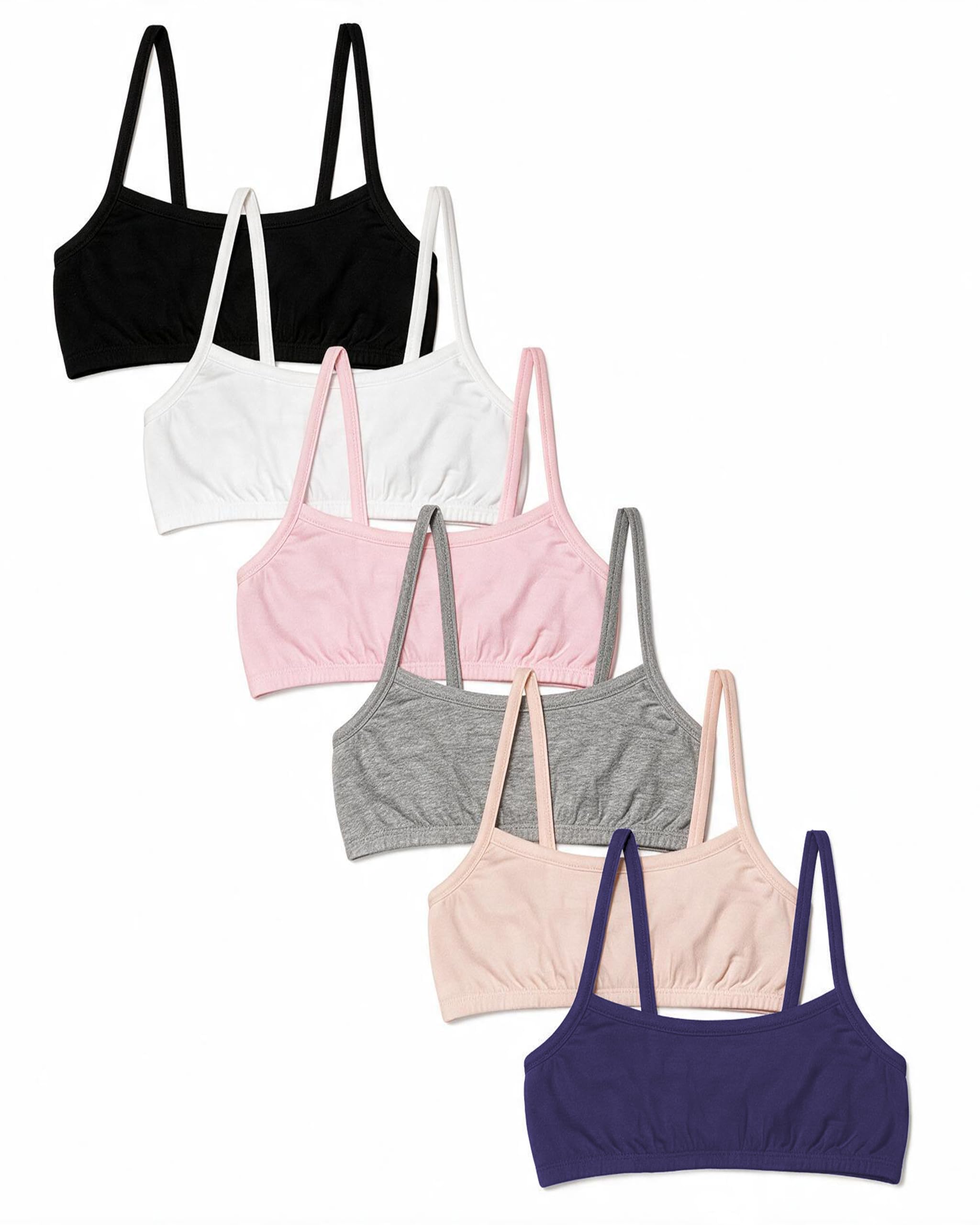 Fruit of the Loom Girl's Cotton Stretch Cami Training Bra Multi-Pack