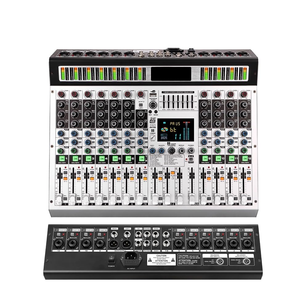 Mesa Mezclas DJ, Mezclador Mezclador profesional 99 DSP Consola de efectos digitales Mezclador DJ Consola mezcladora(12channel)