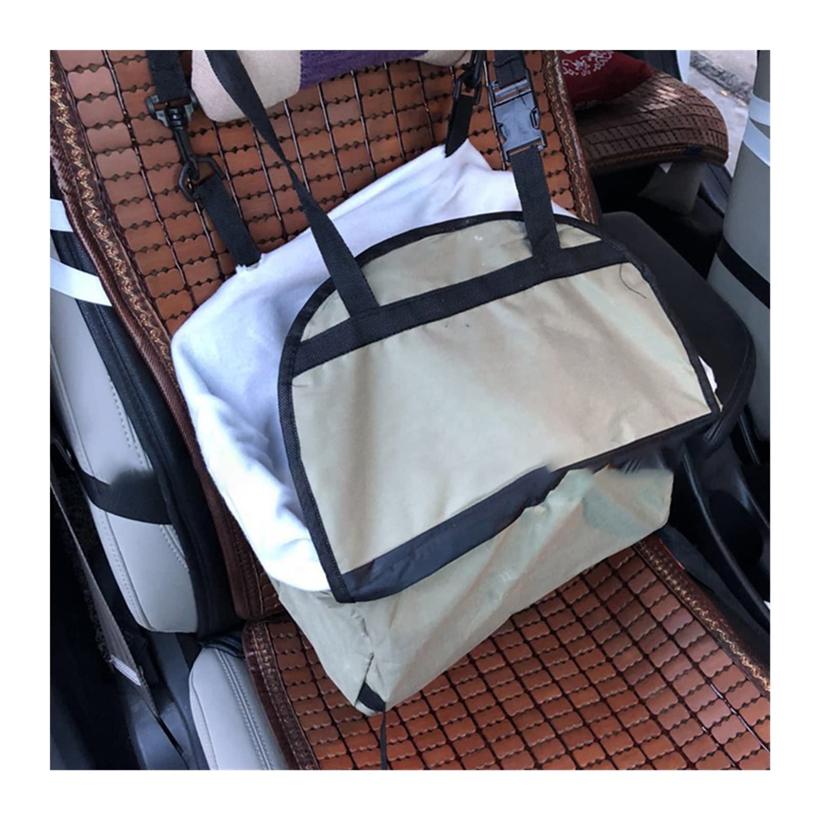 Pokrowiec na siedzenie Pokrowiec na siedzenie samochodu dla psa Składany hamak Pet Back Bag Carry Small Dog Transport Mata Ochronna na Tylny Fotel(White,Without zipper)