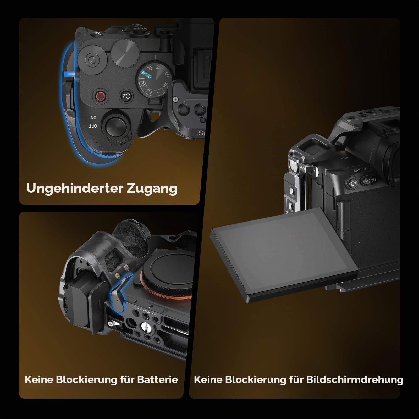 SMALLRIG A7 V / A7R V / A7 IV “Rhinoceros“ Cage für Sony Alpha 7 V/Alpha 7R V/Alpha 7 IV/Alpha 7S III/Alpha 7R IV, neues Elegantes und schlankes Design - 6029