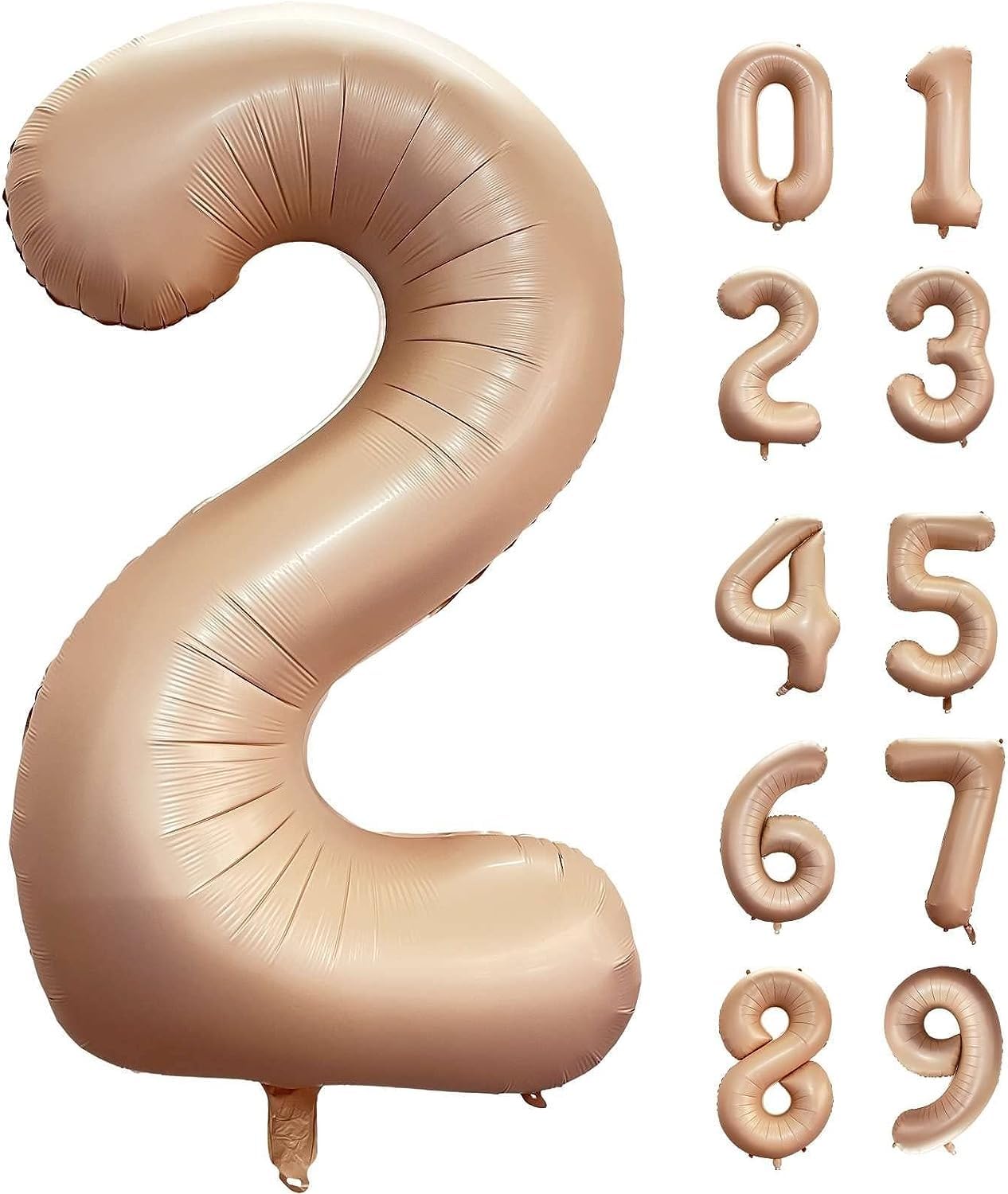 Atpata Funky #2 Elegant Caramel Colour JUMBO 40 INCH Number Balloons Set | 0 to 9 Digit Shapes | Decorative Balloons for Milestones & Celebrations-image-3