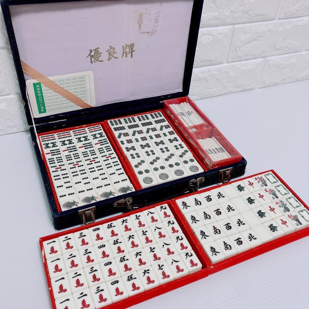 希少】高級麻雀牌 一式 背竹牌 繰り返し - 麻雀