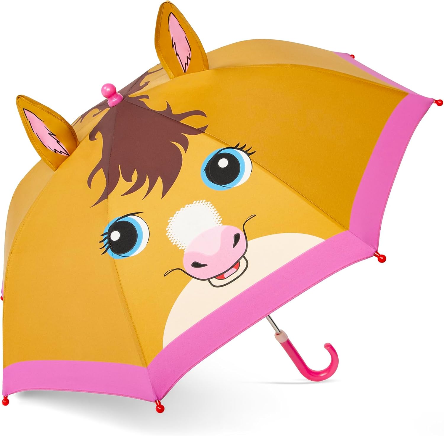 ShedRain Kids Umbrella for Girls & Boys – Cute Animal Design, Pinch-Proof, Easy Grip Handle, Compact School & Travel Umbrella