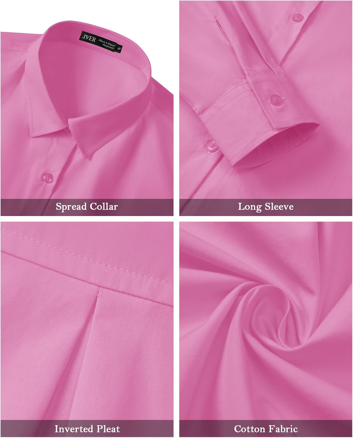 J.VER Womens Oversized Button Down Shirts Casual Long Sleeve Lightweight Breathable Solid Cotton Blouse Office Dress Shirt - Image 5