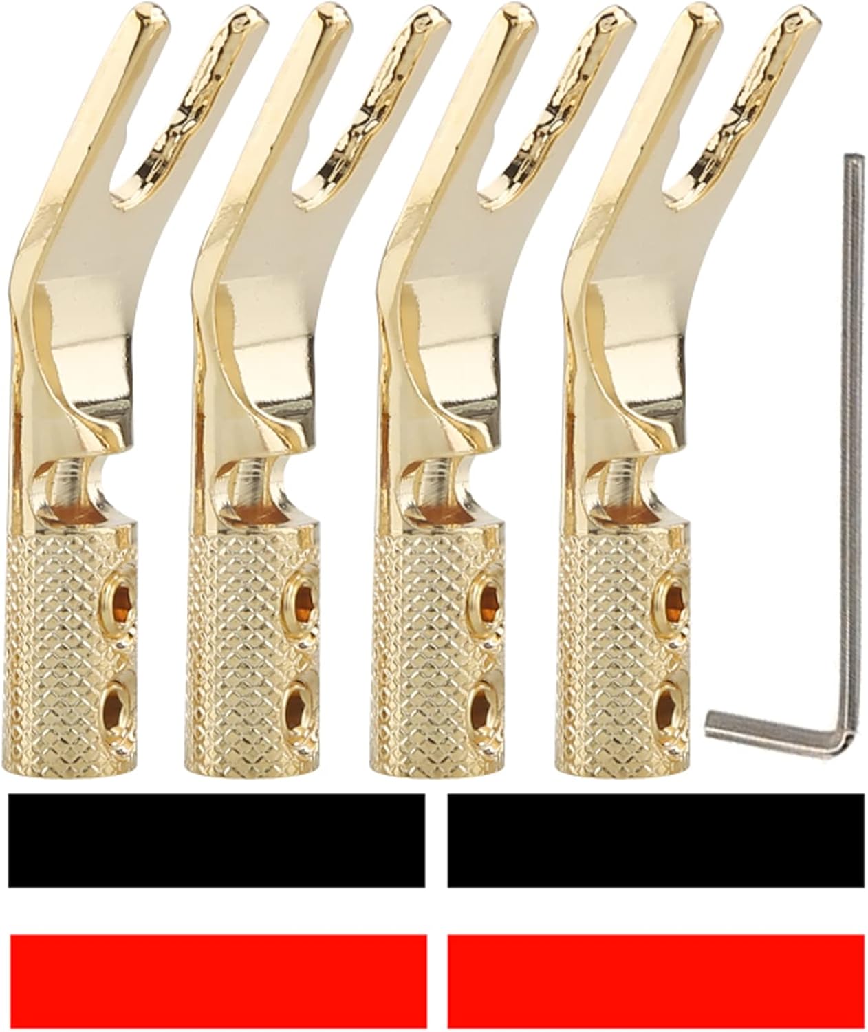 Speaker Spade Connectors, Dual Screw Locking Speaker Cable