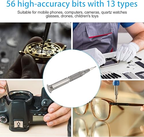 Miniatura 8 de Juego de destornilladores de precisión, kit de destornilladores magnéticos 59 en 1, kit de herramientas de reparación profesional de acero