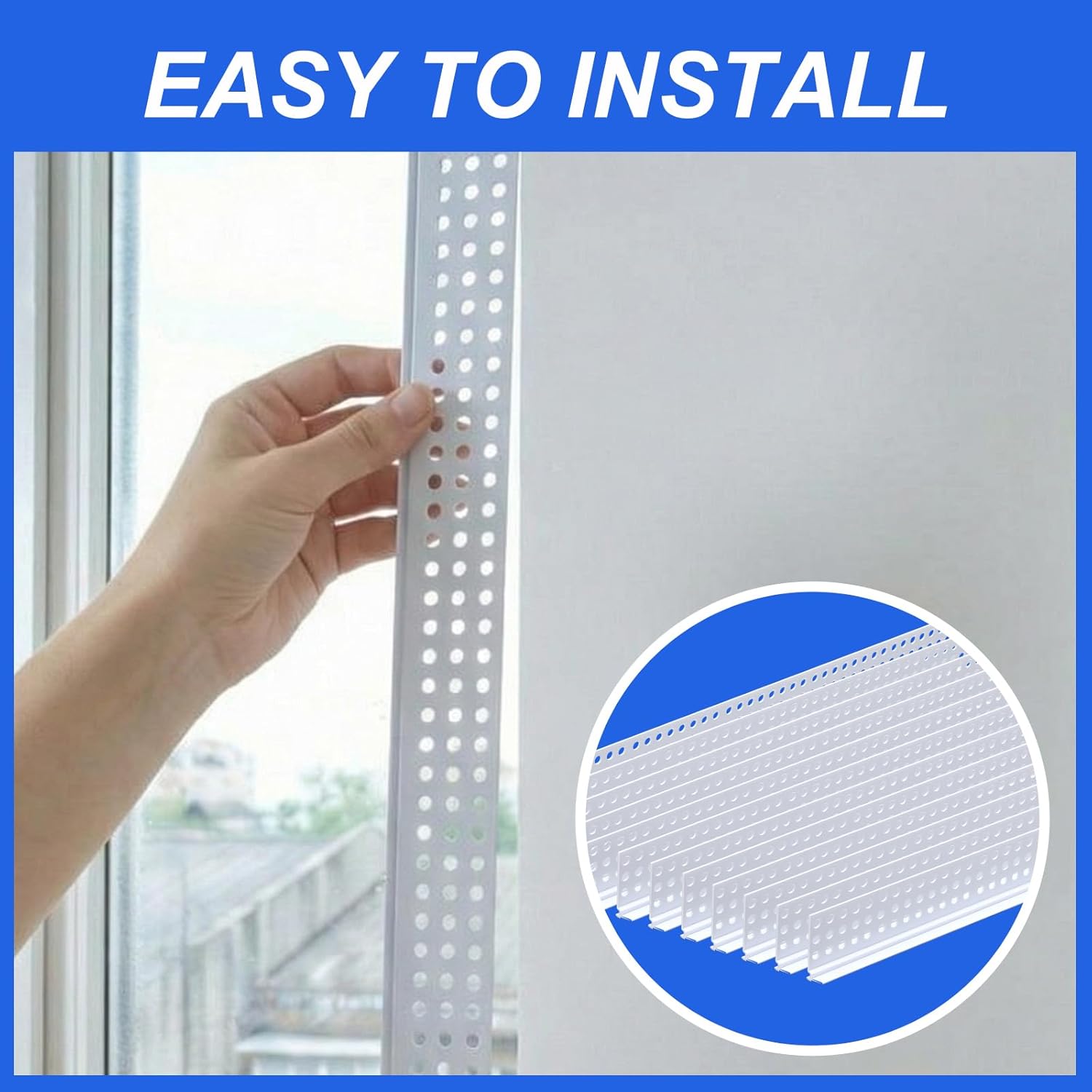 Sasylvia 12 Pack 7' Drywall Corner Bead Kit for 1/2" Drywalls Easy Installation Vinyl Shower Surround Trim for Moisture-Resistant Drywall Showers DIY