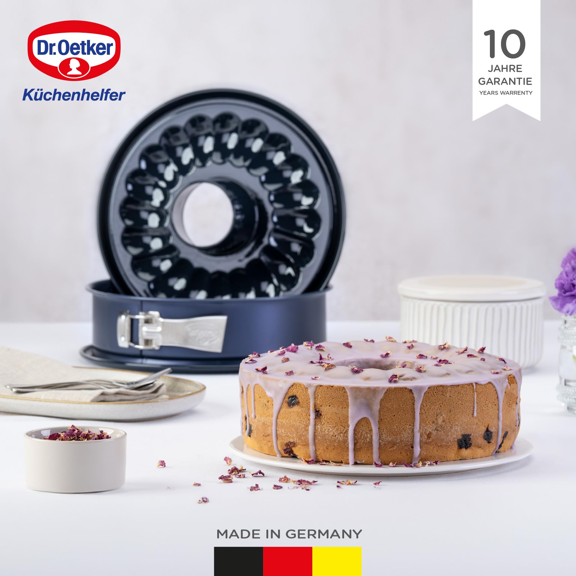 Dr. Oetker 1102 - Teglia a Cerniera con Fondo Staccabile di 2 Tipi, 26 cm