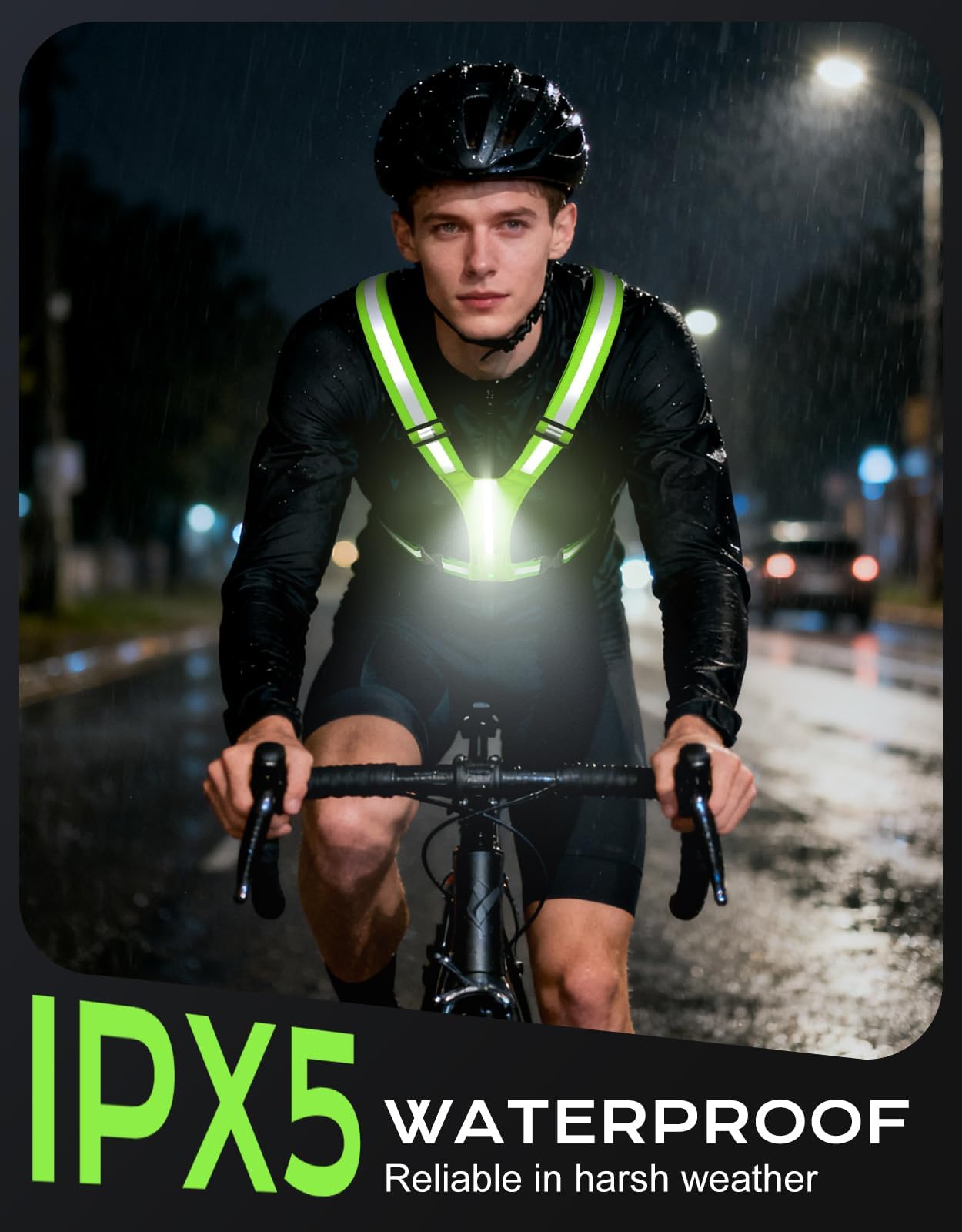 Cuvccn Gilet riflettente a LED con illuminazione super luminosa, luce da corsa visibile a 360° per corridori, impermeabile, regolabile, riflettente, per uomo/donna/bambini, passeggiate notturne, corsa