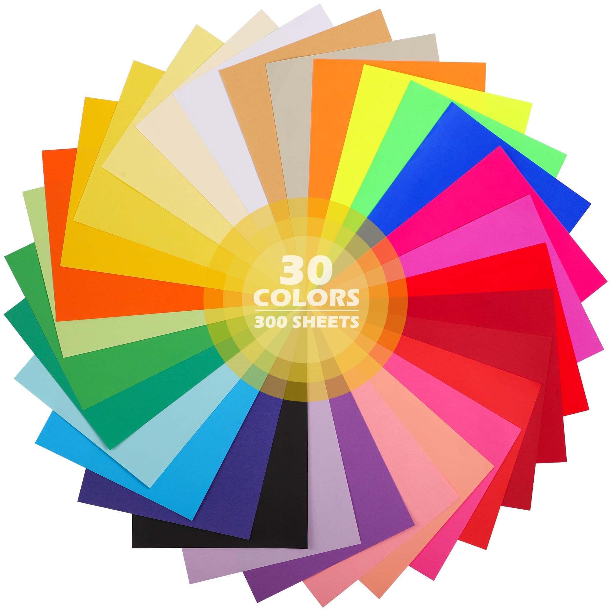 30 Farben Origami-Papier 300 Blatt A4 70g/m² Buntpapier 21,0 x 29,7 cm Doppelseitig Bedrucktes Bastelpapier für DIY Kunsthandwerk Schulprojekte Kinder und Erwachsene UAP200F