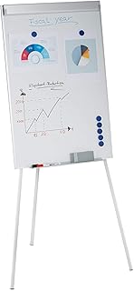 Relaxdays Flipchart Whiteboard, magnetisch, höhenverstellbar, weiß