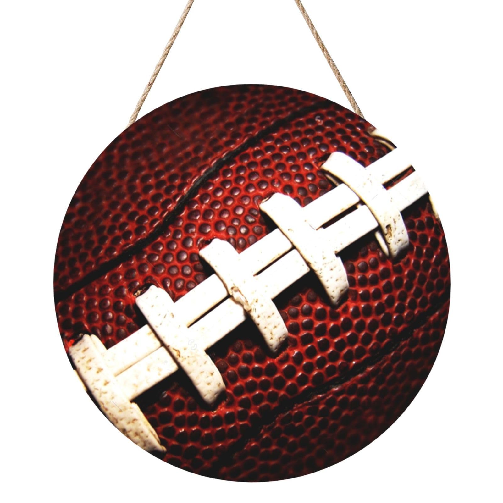 InOmak American Football, Round Wood Panel Painting 12 in, Wall Hanging Painting For Home