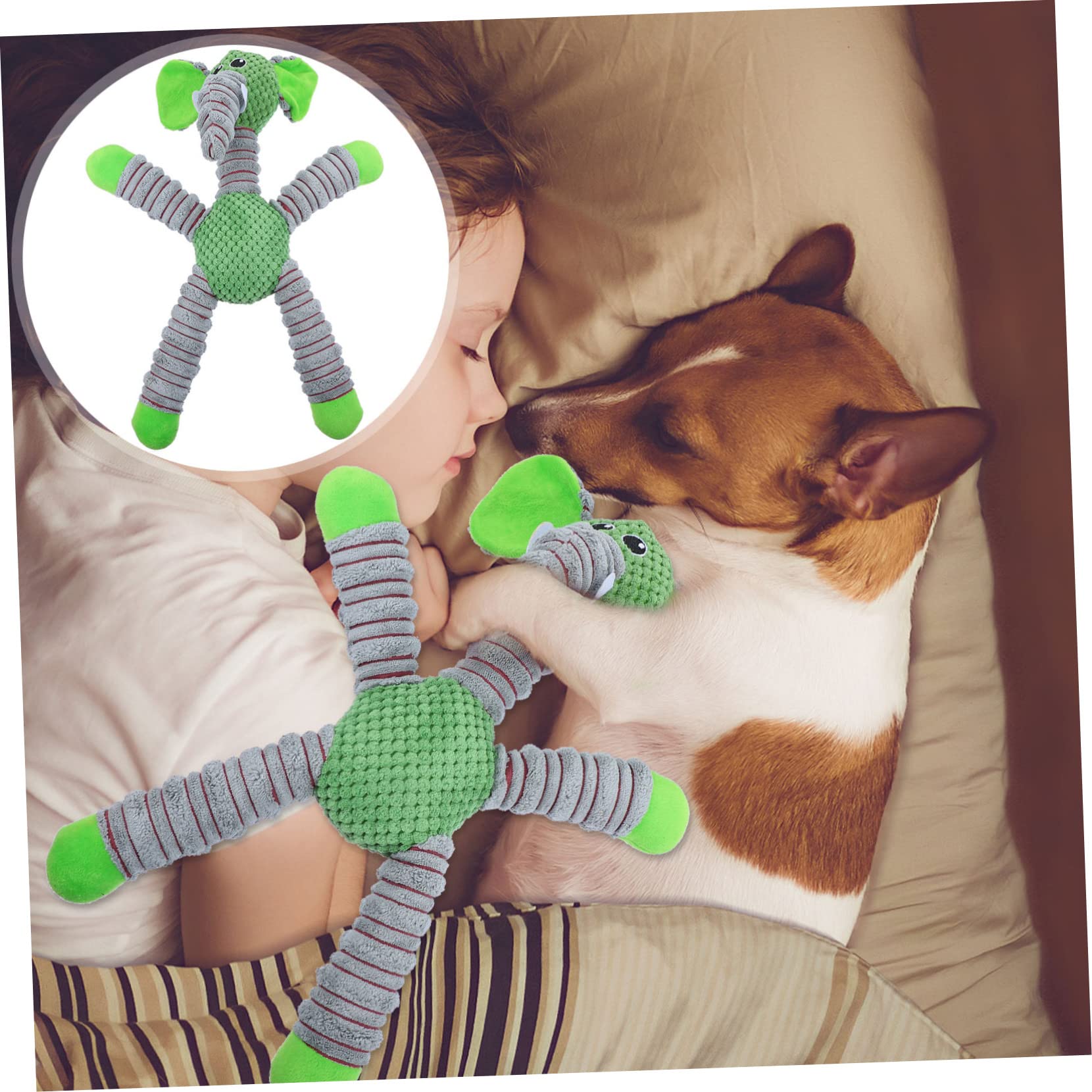 Angoily 2piezas Juguete De Masticación para Perros De Peluche Squeaker Diseño De Granos De Maíz para Limpieza y Diversión Interactiva