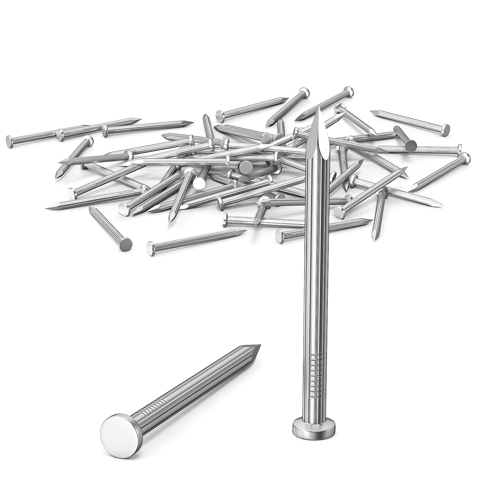 ORTAVA 30 Stück Stahlnägel, Nägel für betonwände, Nails Verzinkt, Nagel Holzarbeiten Ziegelstein, Universelle Einsatzmöglichkeit im Innen- und Außenbereich (50mm)