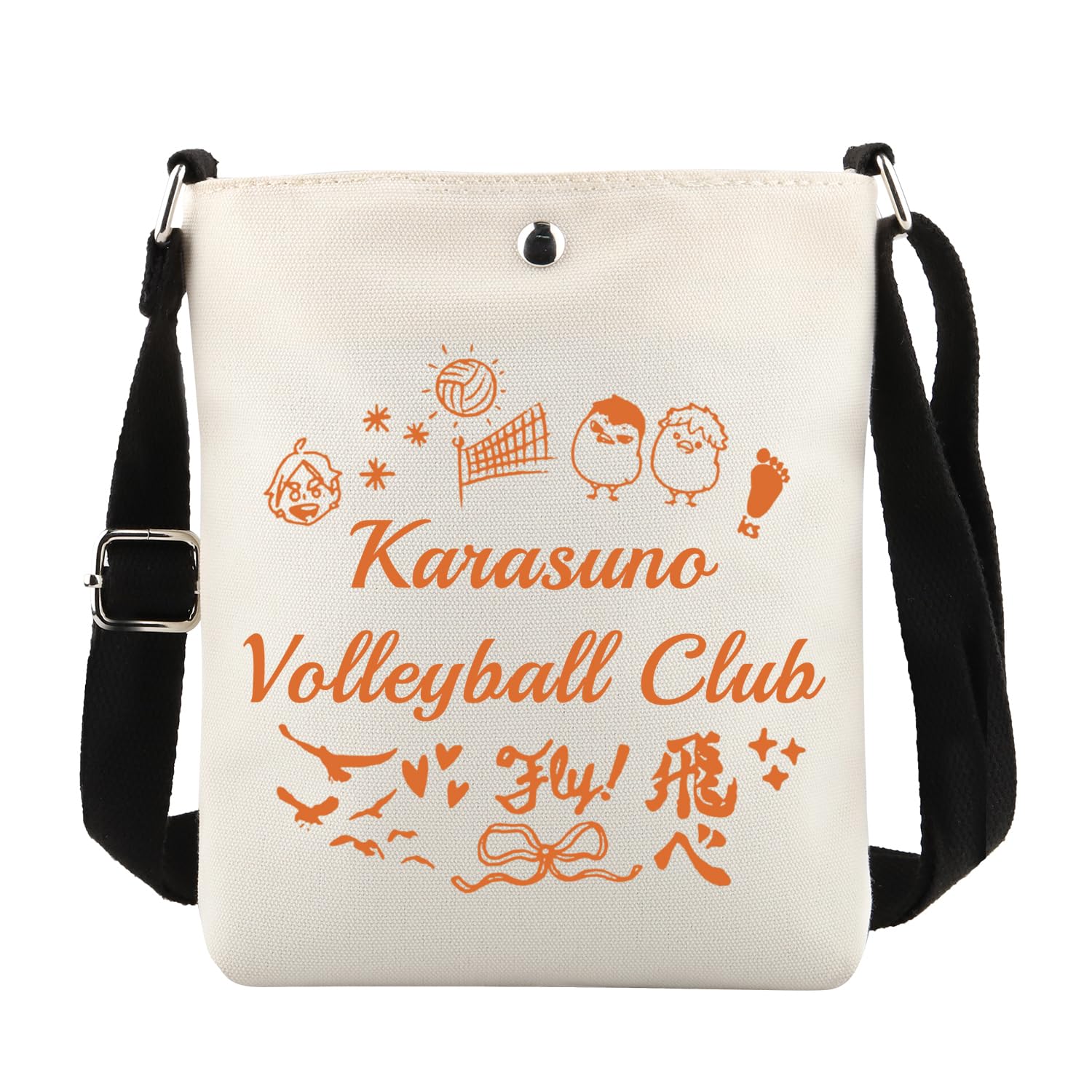 POFULL Volleyball Anime Messenger Bag Anime Lover Gift Volleyball Club Crossbody Bag