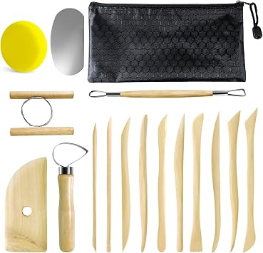 Clay Tools Kit, 16 PCS Polymer Clay Tools, Pottery Tools Kit, Ceramics Clay Sculpting Tools Set for Adults and Kids Pottery Craft, Carving, Dotting, Molding, Modeling, Shaping