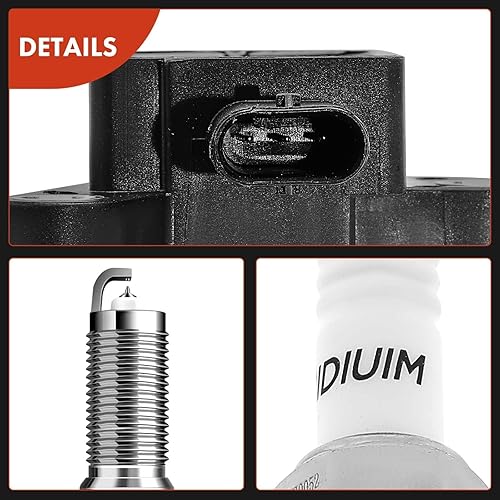 Miniatura 8 de A-Premium Juego de 4 bobinas de encendido y bujías de iridio compatibles con Ford Escape 2013-2016, Fusion 2013-2014, Fiesta 2014-2019, Transit