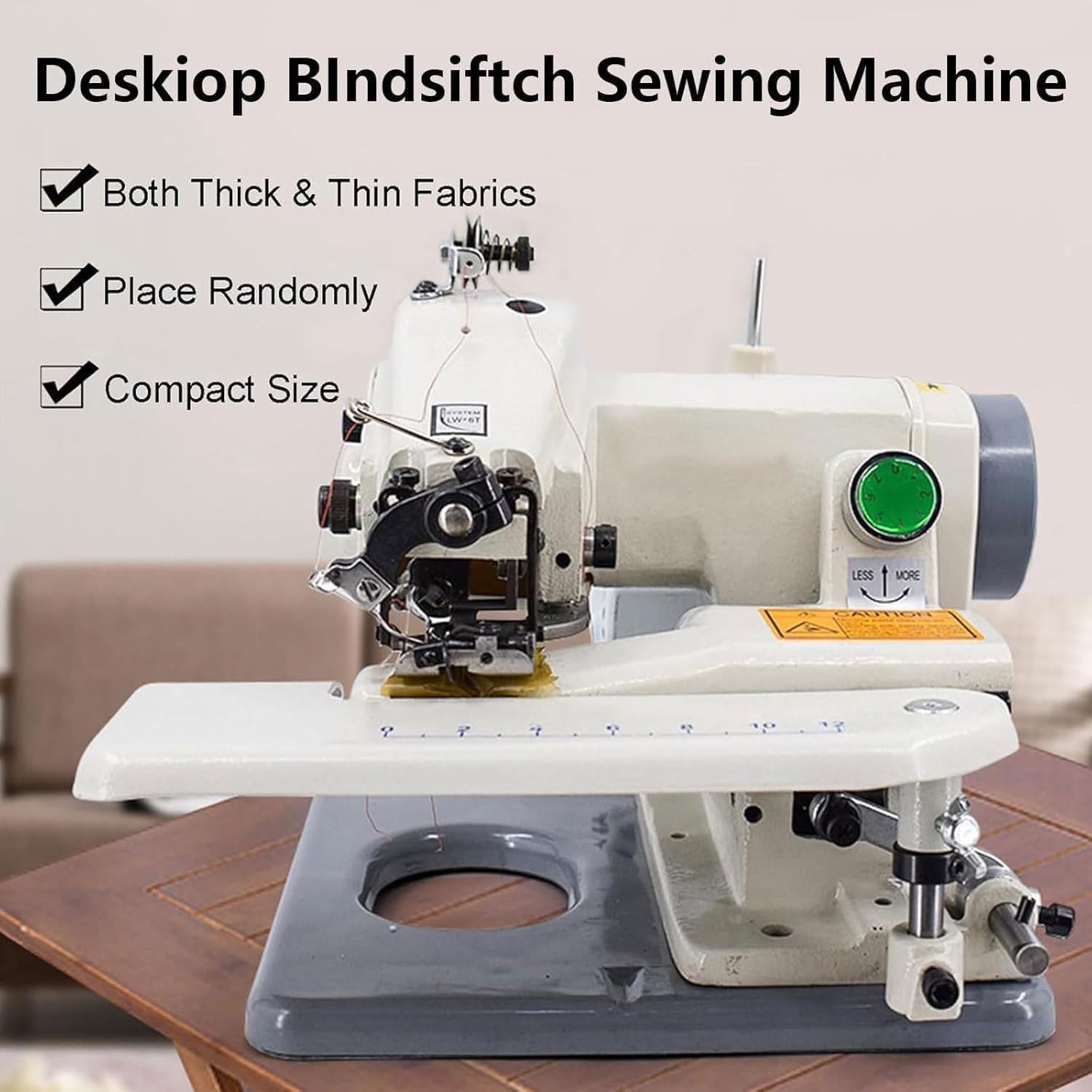 Máquinas portátiles for dobladillos de puntada ciega,Máquina de coser y bordar,Máquina de coser modista profesional con 2 agujas y pedal,Paso de aguja de 3-8 mm,para modificaciones