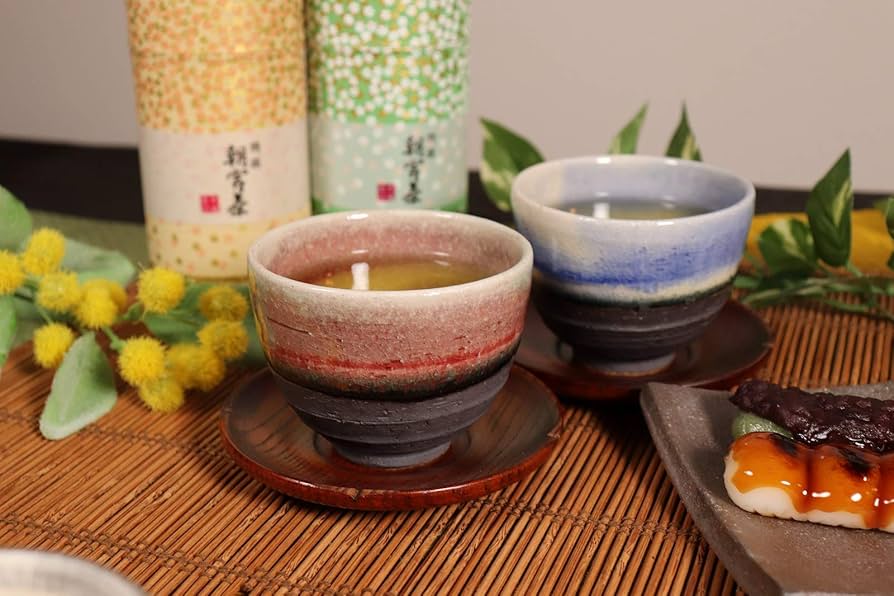 Amazon | 信楽焼 夫婦 湯呑 【ブルーベリー・ラズベリー 湯呑み