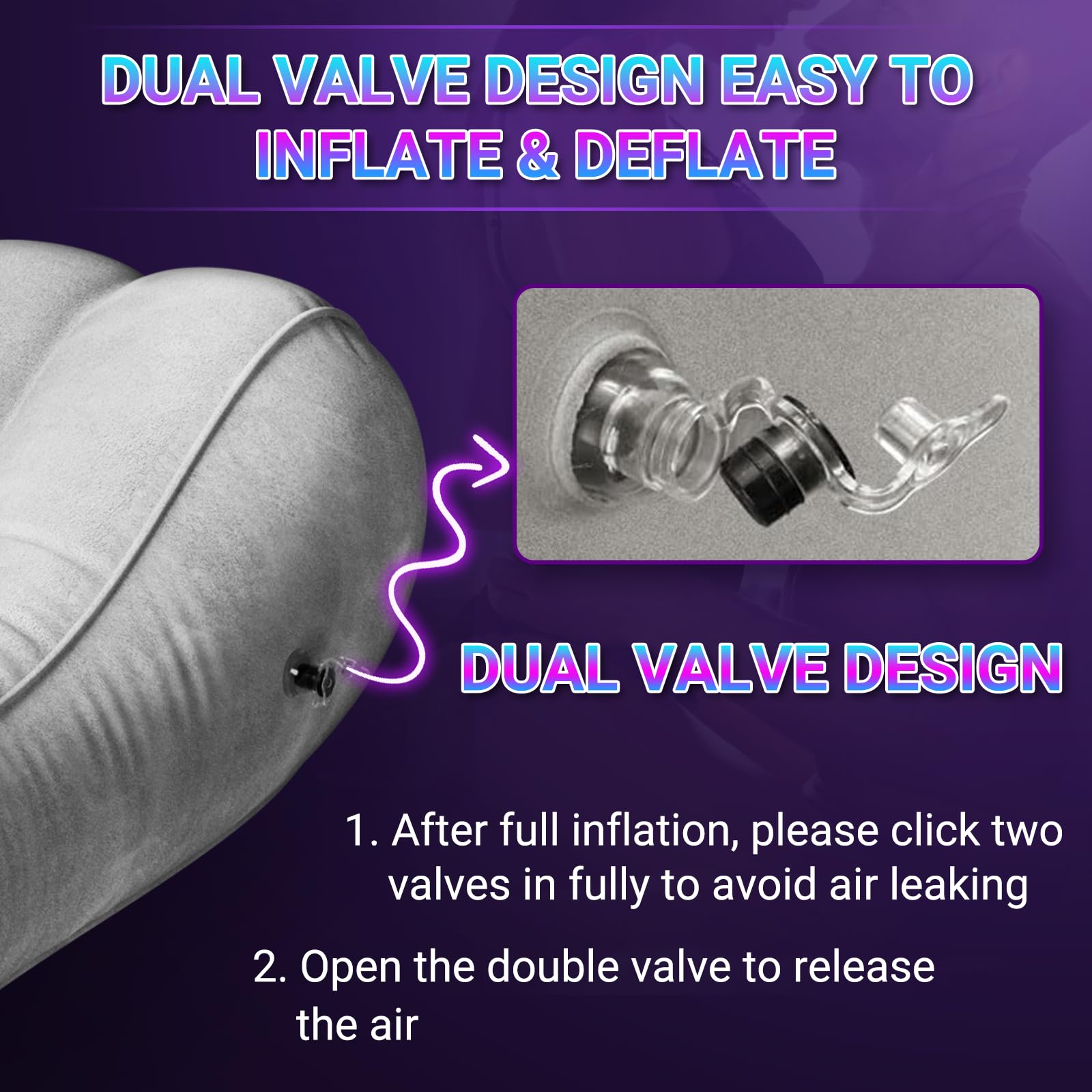 Gunwai Sex Pillow Couples Sex Toys, Sex Furniture for Bedroom Inflatable Lounge Chair Sofa Bedroom, Velvety Anti-Leak Valve Sexy Bed Things Cushion, Couple Female Adult Toys: Silver
