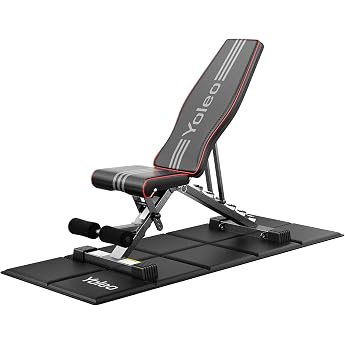 YOLEO Folding Weight Bench, ENISO Certified with 375 kg/400 kg Load Capacity, 98% Pre-Assembled, Folding Fitness Bench with 9