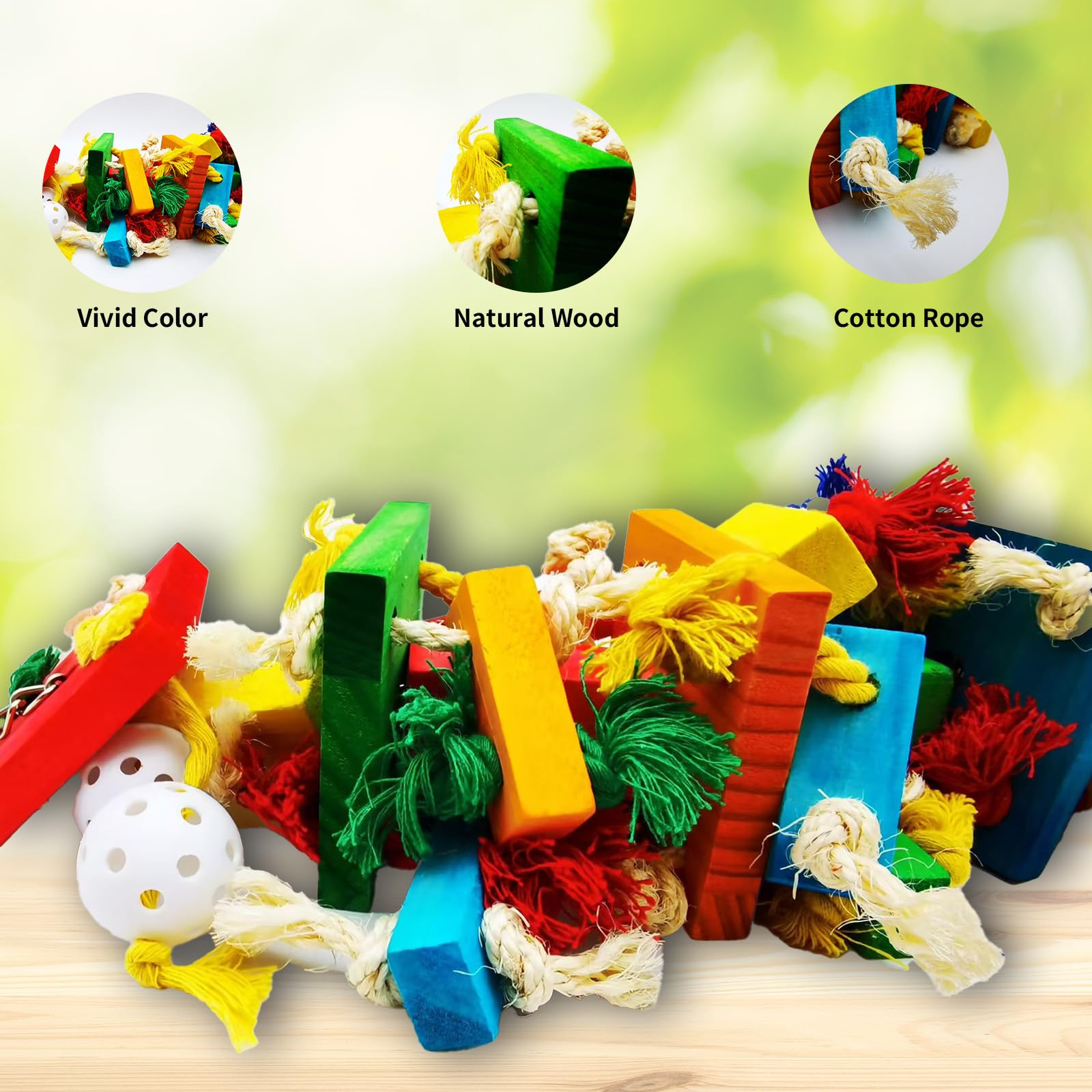 Juguetes interactivos de loros para pájaros grandes, cacatúa, cacatúa y periquito, cosas de juego para pájaros grandes, juguetes divertidos y atractivos para pájaros
