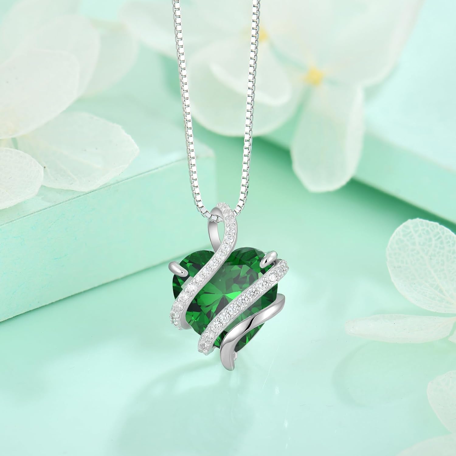 STARCHENIE Heart Birthstone Necklace 925 Sterling Silver Infinity Love Pendant Necklace Jewelry for Women - Image 4