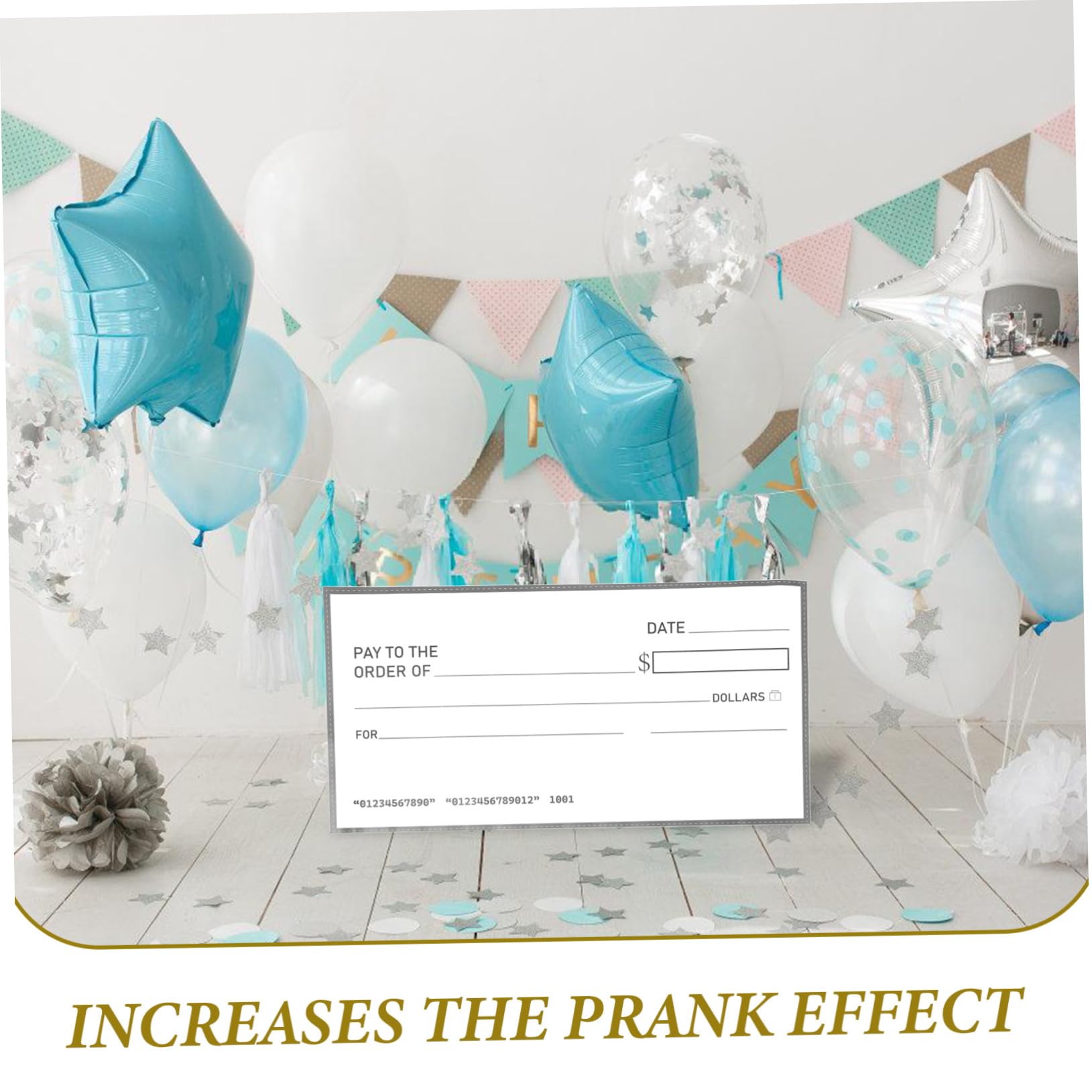 Uonlytech Faux Chèque Gros Chèques De Présentation Chèque Géant Gros Chèques Pour Les Présentations Panneau Effaçable à Sec Réutilisable Chèque Surdimensionné Papier Couché 300g Blanche
