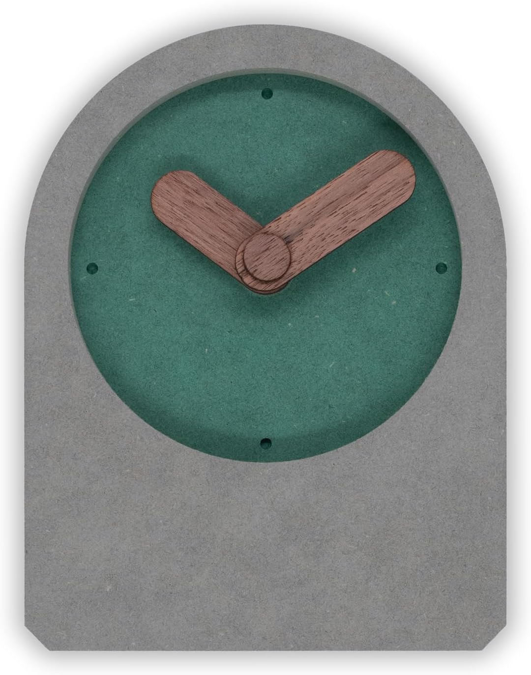 COMMA Haze | Desk & Analog Shelf Clock | Size (13cm X 10cm) (5.11inch X 3.93) | Wooden Finish Table Clock | Battery Operated | Composite Material - Green