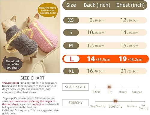 Miniatura 5 de Roseelk Paquete de 2 suéteres para perros pequeños, ropa cálida para cachorros medianos, ropa cálida en invierno, diseño de suéter de cuello alto