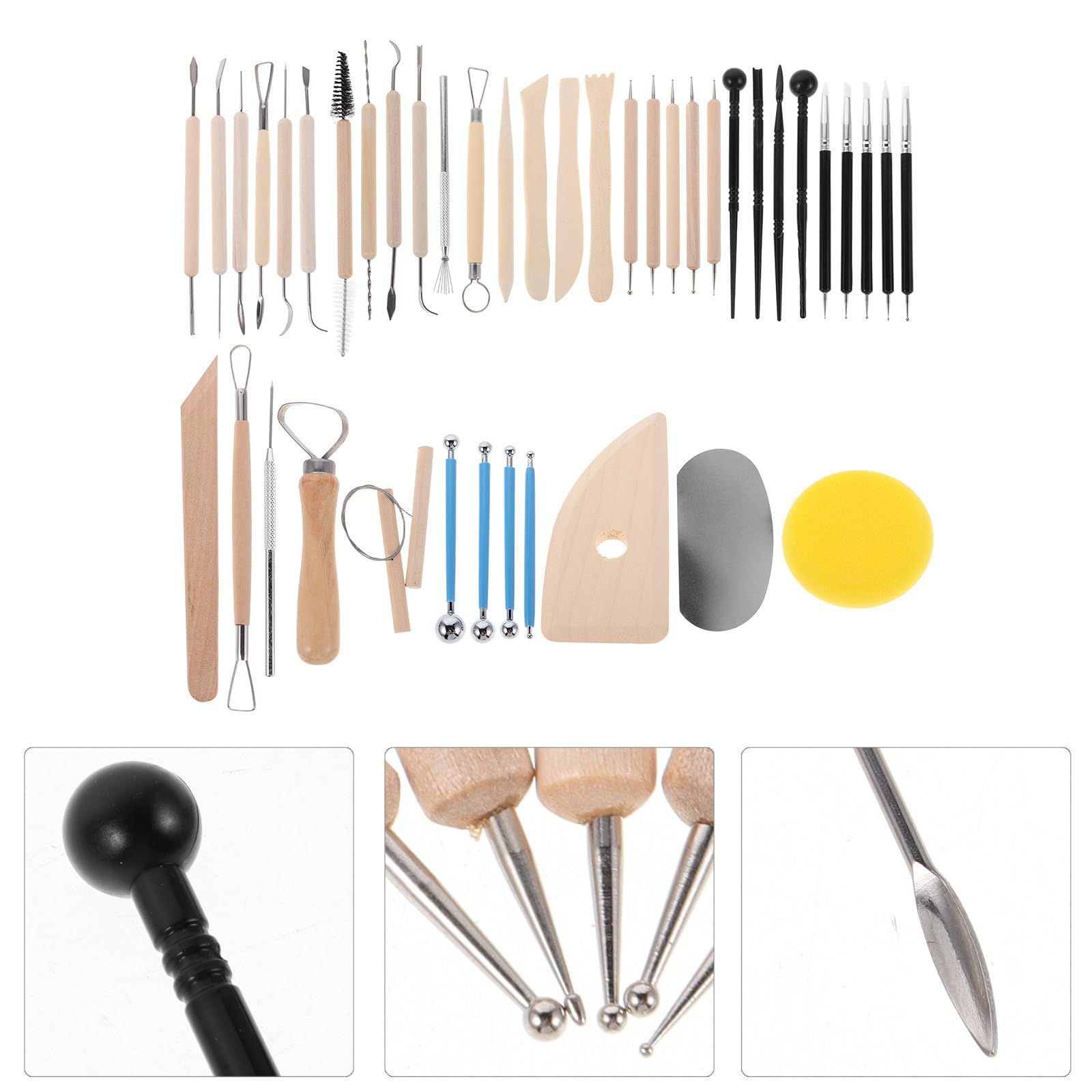 Kit de Herramientas para Esculpir Cerámica de Madera y Acero Inoxidable Diseño Profesional para Proyectos de Arcilla y Escultura, Reduce Fatiga y Aumenta Longevidad