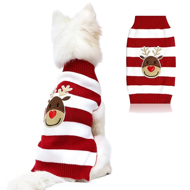 NACOCO Suéter de Navidad para Perros y Gatos Pequeños - Diseño de Renos