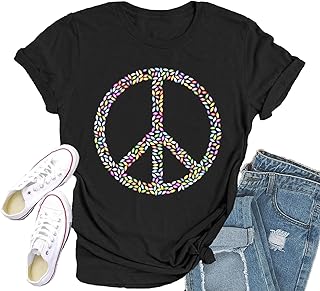 Equality Shirt for Women Human Rights T-Shirts Peace Sign Tee Tops