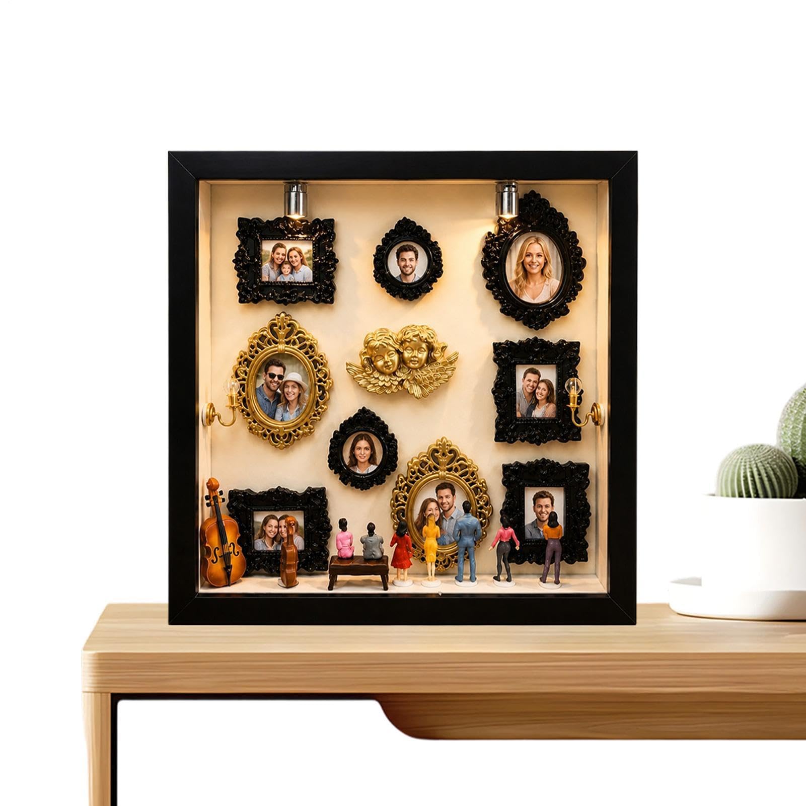 Marco de figuras de sombra decoración