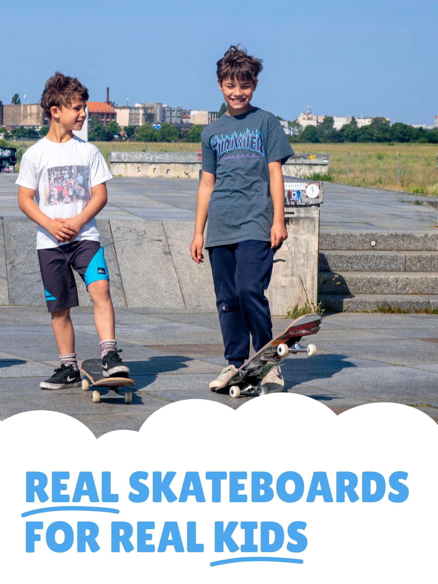 Skateboard per bambini – tavola completa di alta qualità per principianti dai 3 o 4 anni in su, in 7 strati di acero, con nastro antiscivolo, assi e ruote in uretano, cuscinetti a sfera