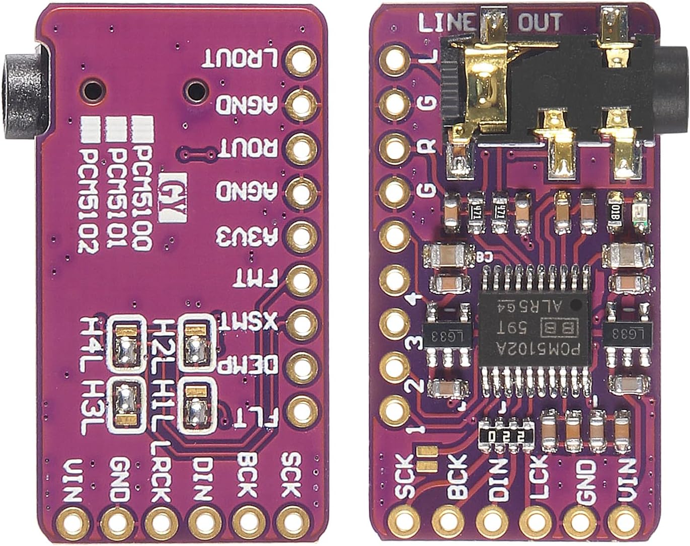 3pcs PCM5102 I2S IIS Lossless Digital Audio DAC Decoder Module Stereo DAC Digital-to-Analog Converter Voice Module for Arduino Raspberry Pi