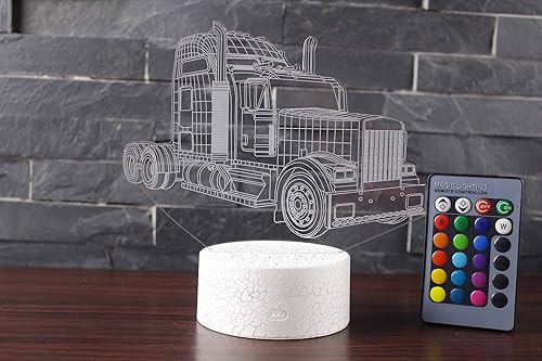 Miniatura 8 de Luz nocturna de ilusión 3D con tres patrones de 16 cambios de color, lámpara de ilusión para automóvil, lámpara de luz nocturna para niños