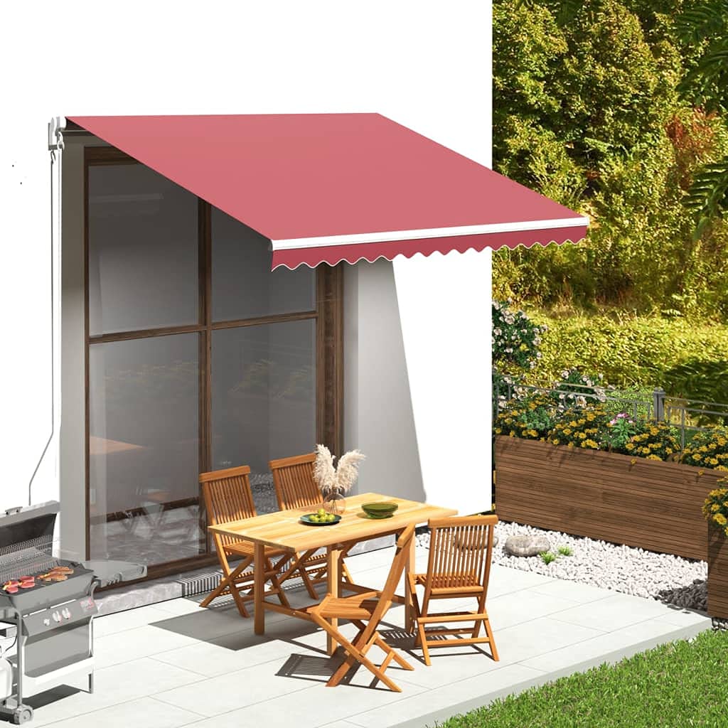 ksxnkhk Burgundy awning fabric 3.5 x 2.5 m UV-resistant sun protection for patio and garden with 1 main fabric valance replacement fabric for frame