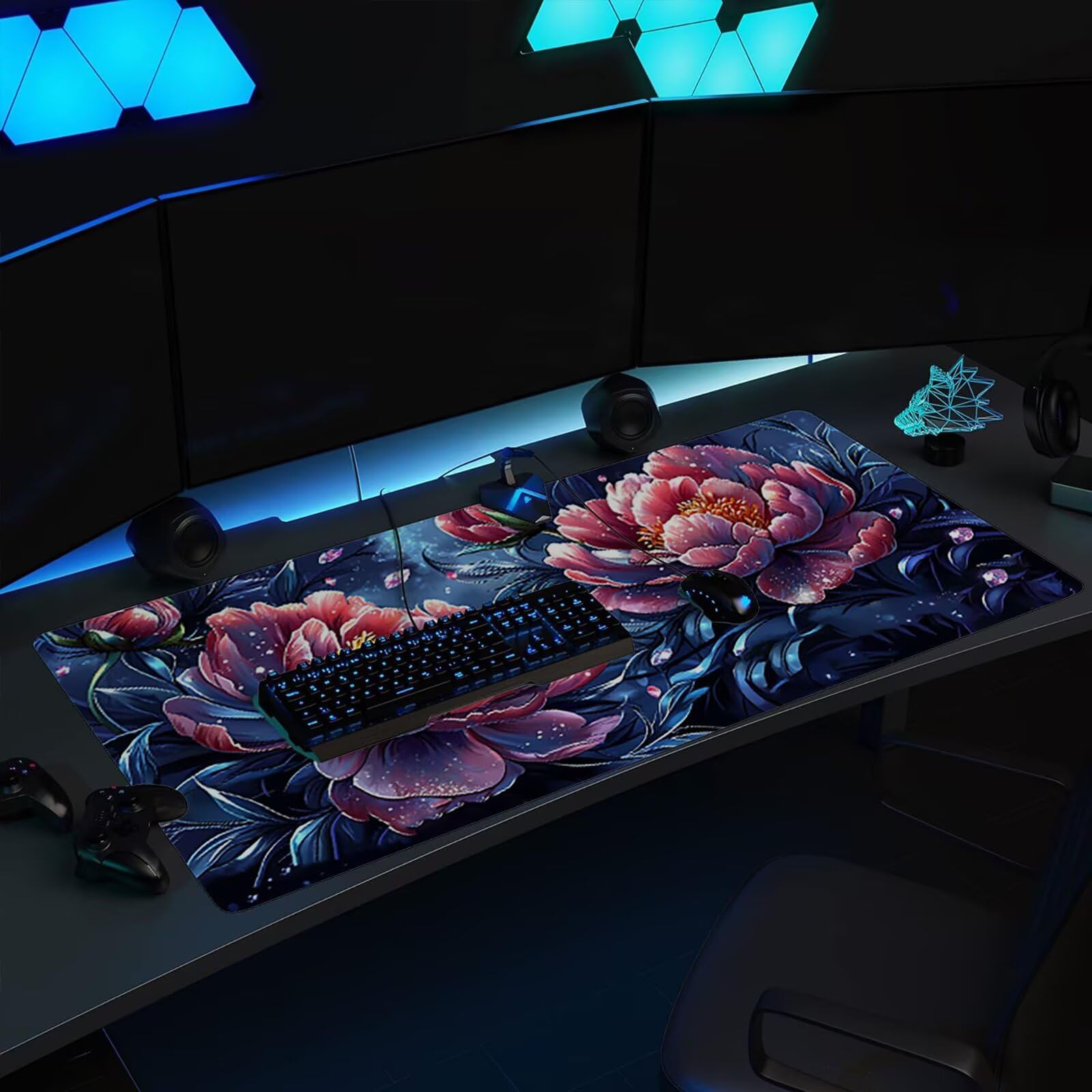 Alfombrilla Ratón XXL – Alfombrilla Escritorio, As De Rosa Mouse Pad Mejora la Velocidad y Precisión, Antideslizante Mousepad, Resistente a Salpicaduras Protector Mesa Escritorio 1500x800x3mm j0xk-61
