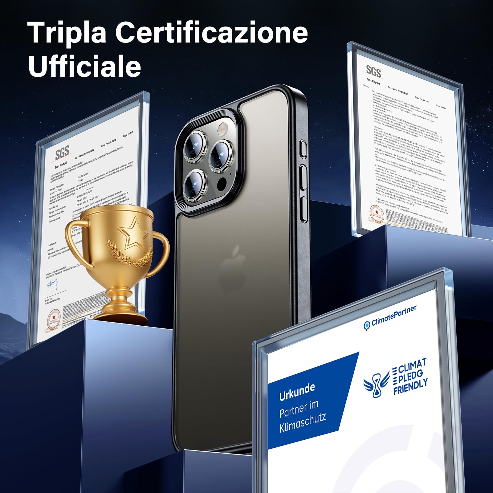 5 In 1 Cover Per IPhone 15 – Custodia Trasparente Con 2 Vetri Temperati E 2 Protezioni Fotocamera, Antiurto - 2