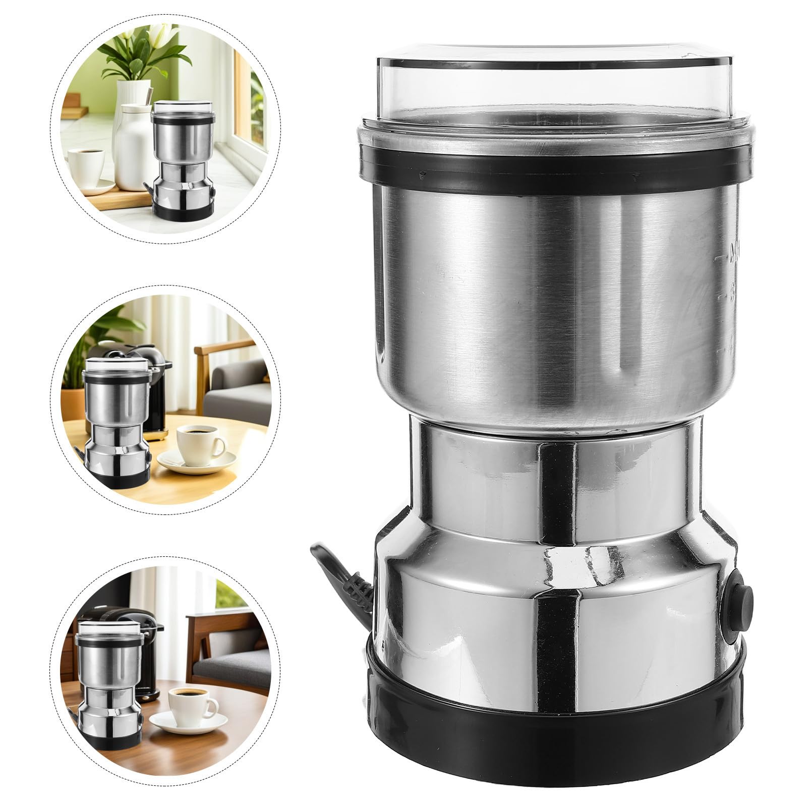 Beaupretty Molinillo de Granos para Cocina Motor Potente y 6 Cuchillas de Acero Inoxidable, Capacidad de 500 Ml, Fácil de Limpiar, Adecuado para Encimera y Viaje